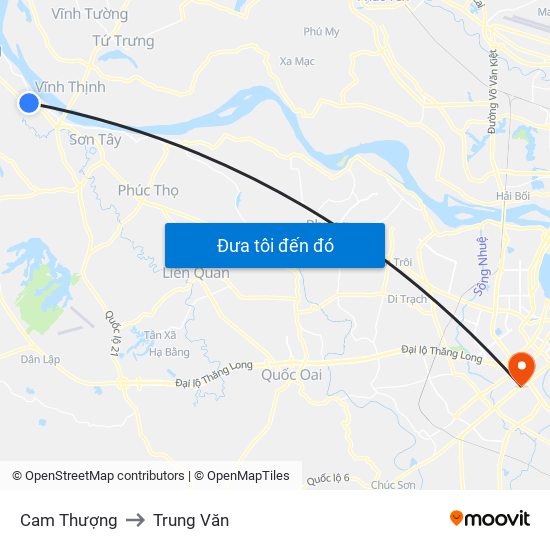 Cam Thượng to Trung Văn map