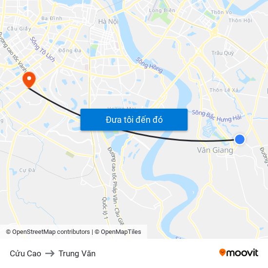 Cửu Cao to Trung Văn map