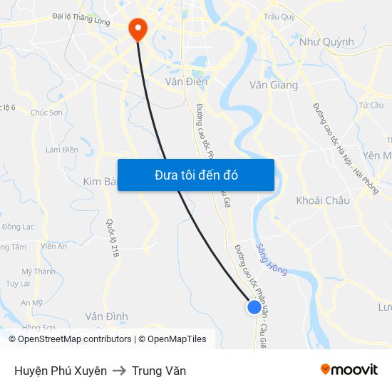 Huyện Phú Xuyên to Trung Văn map