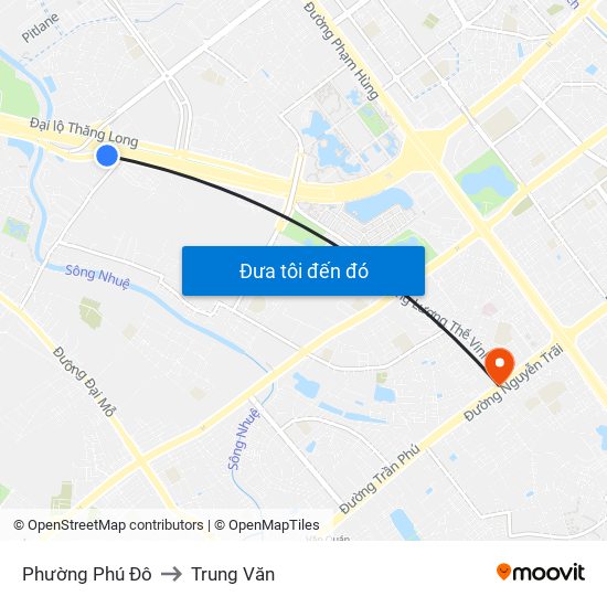 Phường Phú Đô to Trung Văn map