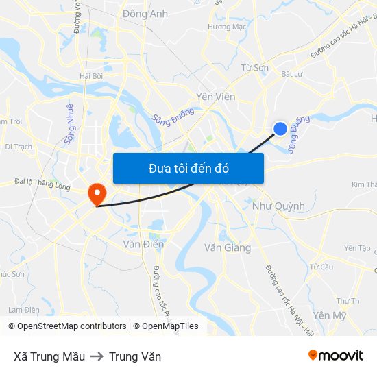 Xã Trung Mầu to Trung Văn map