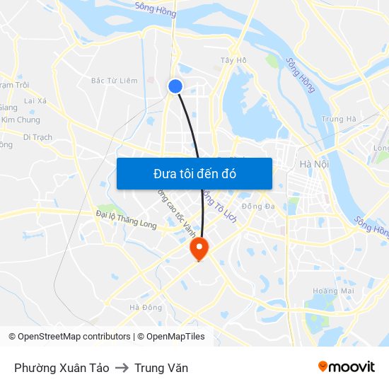 Phường Xuân Tảo to Trung Văn map