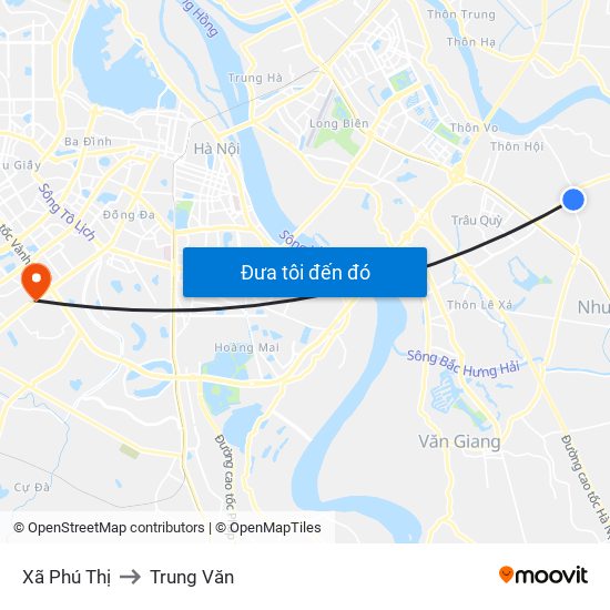 Xã Phú Thị to Trung Văn map