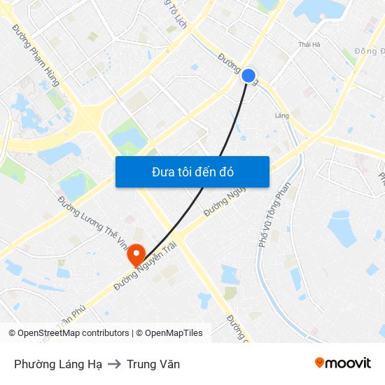 Phường Láng Hạ to Trung Văn map