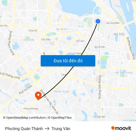 Phường Quán Thánh to Trung Văn map