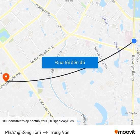 Phường Đồng Tâm to Trung Văn map