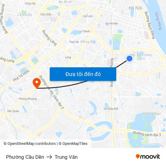 Phường Cầu Dền to Trung Văn map