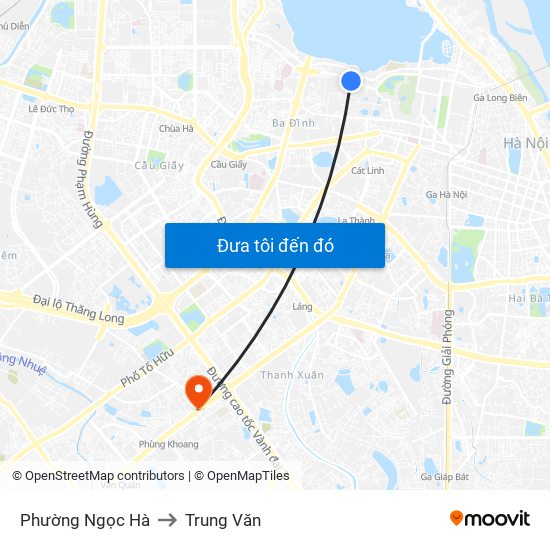 Phường Ngọc Hà to Trung Văn map