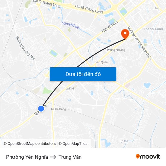 Phường Yên Nghĩa to Trung Văn map