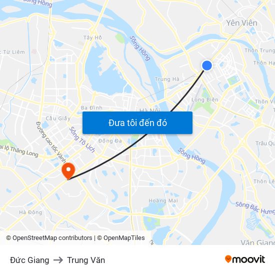 Đức Giang to Trung Văn map