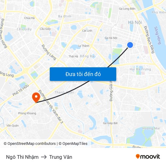 Ngô Thì Nhậm to Trung Văn map