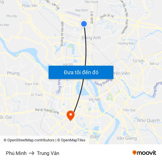 Phú Minh to Trung Văn map