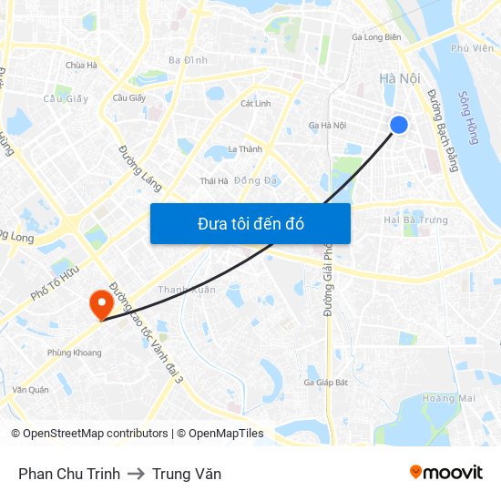 Phan Chu Trinh to Trung Văn map