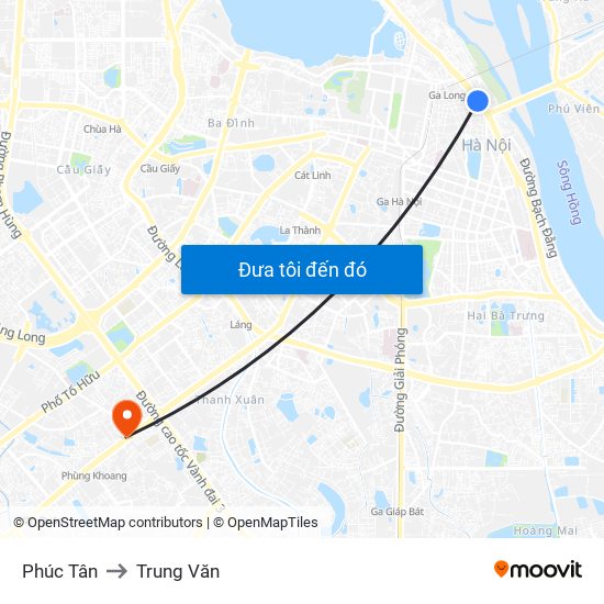 Phúc Tân to Trung Văn map