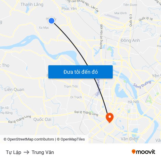 Tự Lập to Trung Văn map