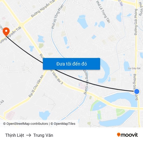 Thịnh Liệt to Trung Văn map