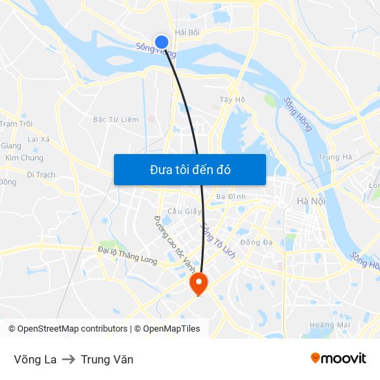 Võng La to Trung Văn map