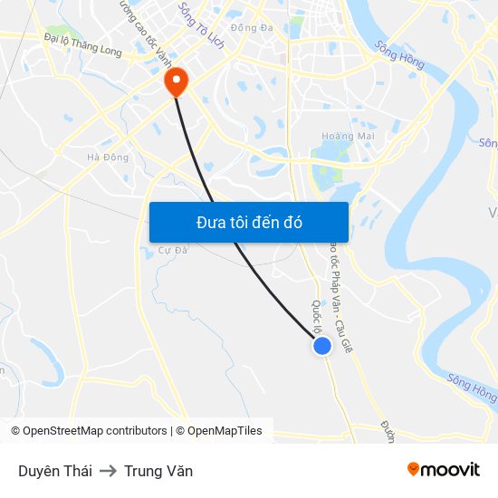 Duyên Thái to Trung Văn map