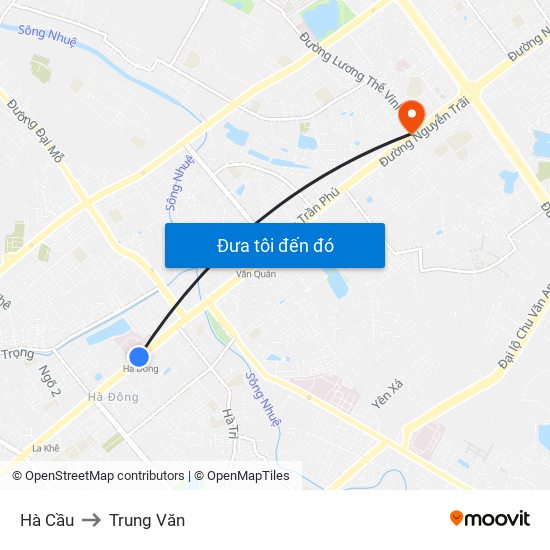Hà Cầu to Trung Văn map