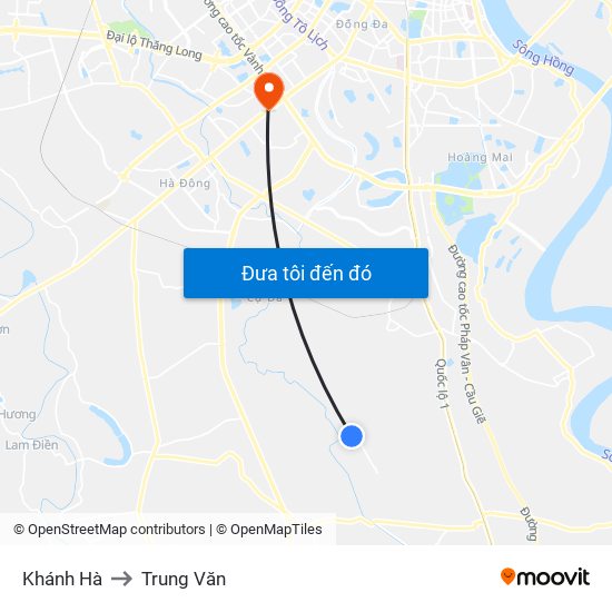 Khánh Hà to Trung Văn map