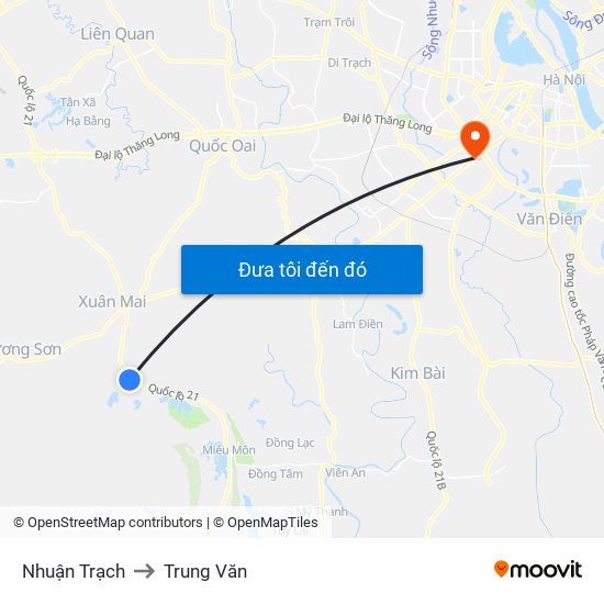 Nhuận Trạch to Trung Văn map