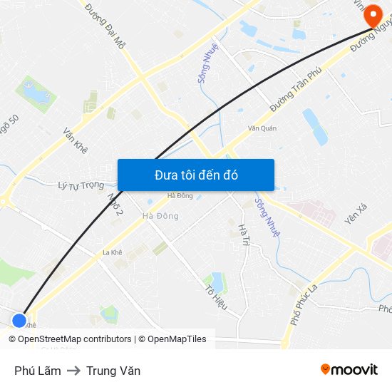 Phú Lãm to Trung Văn map