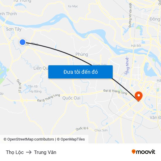 Thọ Lộc to Trung Văn map