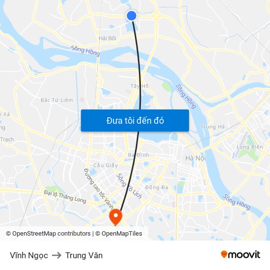 Vĩnh Ngọc to Trung Văn map
