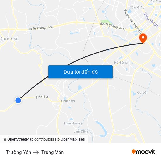 Trường Yên to Trung Văn map