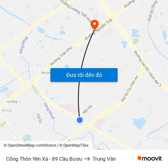 Cổng Thôn Yên Xá - 89 Cầu Bươu to Trung Văn map