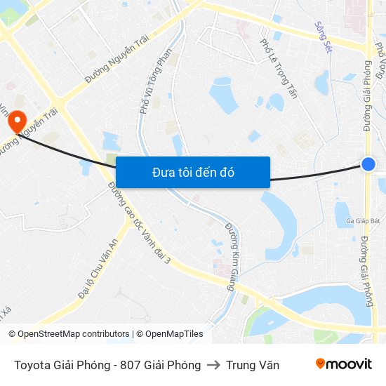 Toyota Giải Phóng - 807 Giải Phóng to Trung Văn map