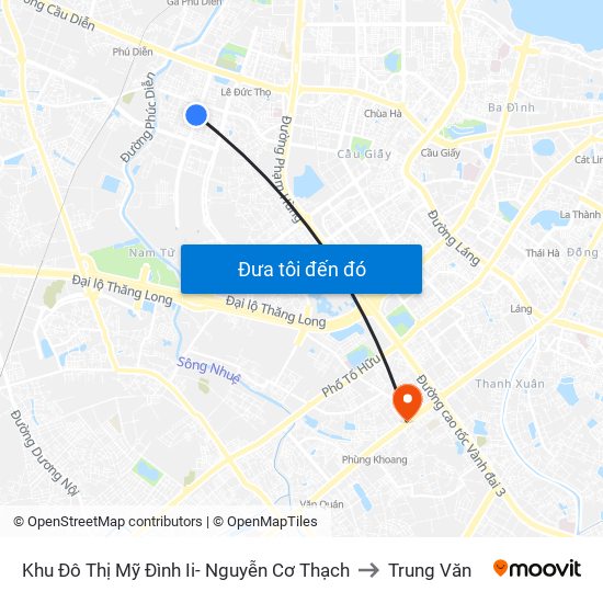Khu Đô Thị Mỹ Đình Ii- Nguyễn Cơ Thạch to Trung Văn map