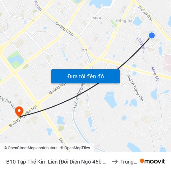 B10 Tập Thể Kim Liên (Đối Diện Ngõ 46b Phạm Ngọc Thạch) to Trung Văn map