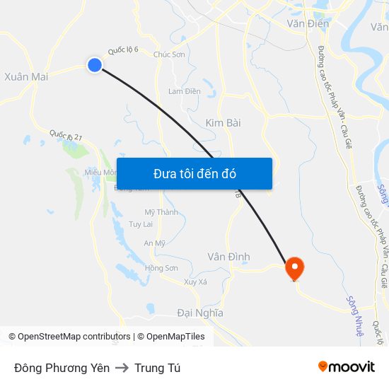 Đông Phương Yên to Trung Tú map