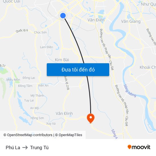 Phú La to Trung Tú map