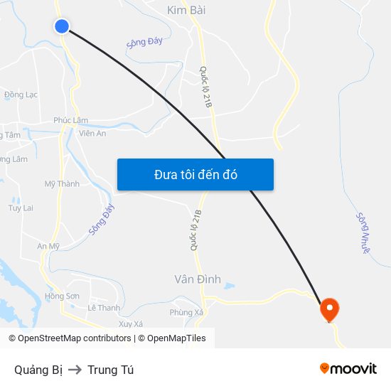 Quảng Bị to Trung Tú map