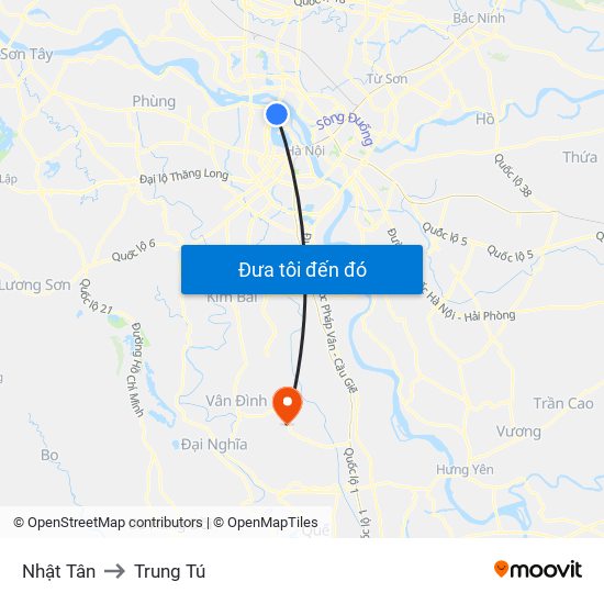 Nhật Tân to Trung Tú map