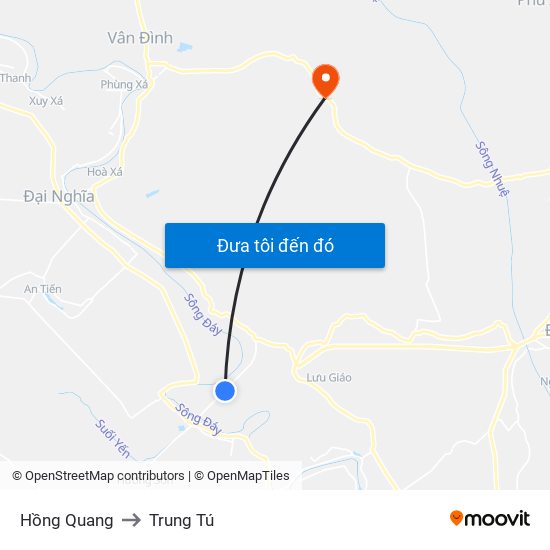 Hồng Quang to Trung Tú map