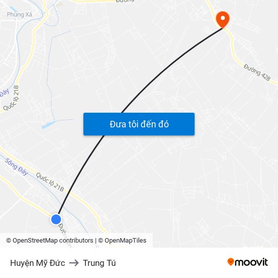 Huyện Mỹ Đức to Trung Tú map