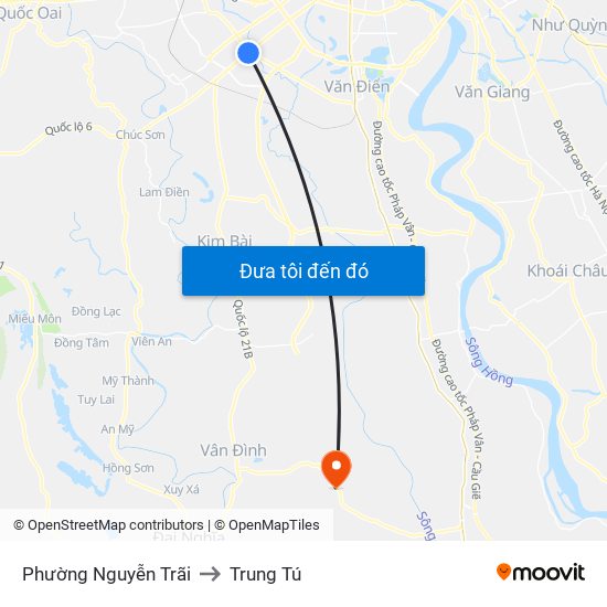 Phường Nguyễn Trãi to Trung Tú map