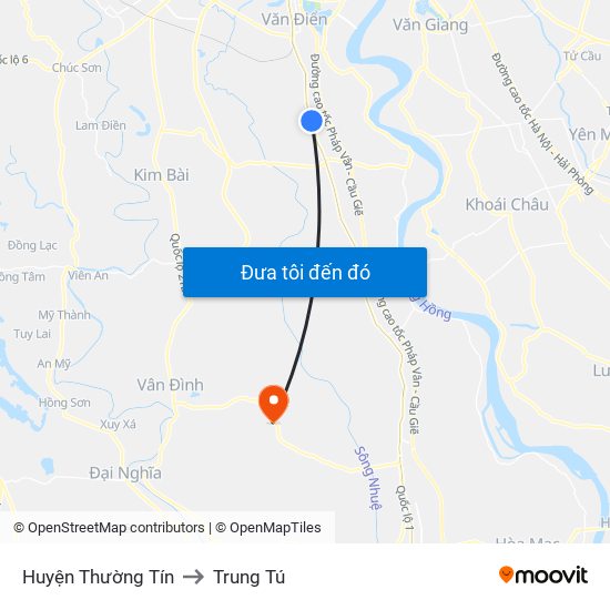Huyện Thường Tín to Trung Tú map