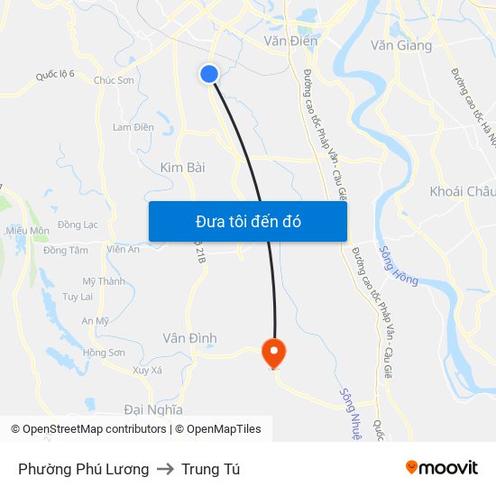 Phường Phú Lương to Trung Tú map