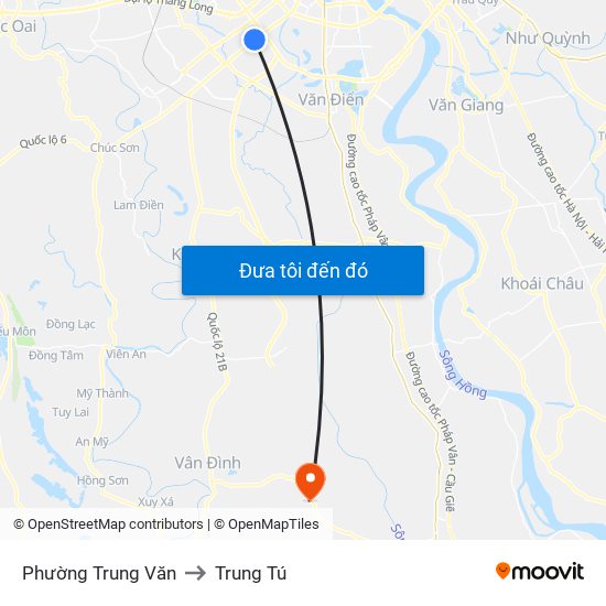 Phường Trung Văn to Trung Tú map