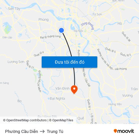 Phường Cầu Diễn to Trung Tú map