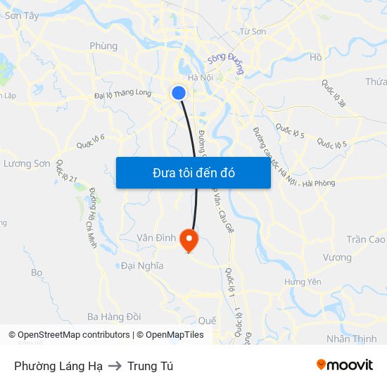 Phường Láng Hạ to Trung Tú map