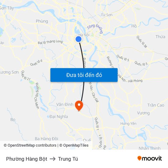 Phường Hàng Bột to Trung Tú map