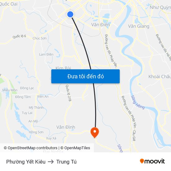 Phường Yết Kiêu to Trung Tú map