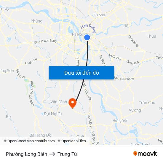 Phường Long Biên to Trung Tú map