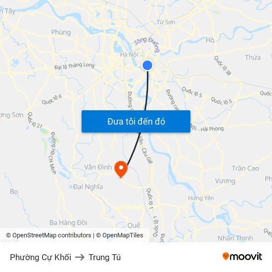 Phường Cự Khối to Trung Tú map