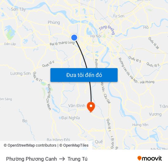 Phường Phương Canh to Trung Tú map